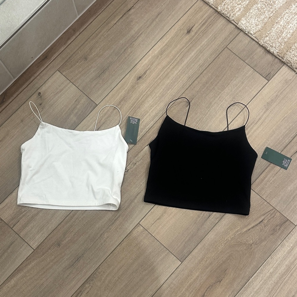 White and Black Spaghetti Strap Tops